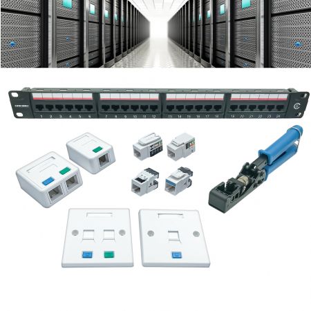 Eternity Copper Cabling - Keystone Jack and patch panel can be used in data commercial building
